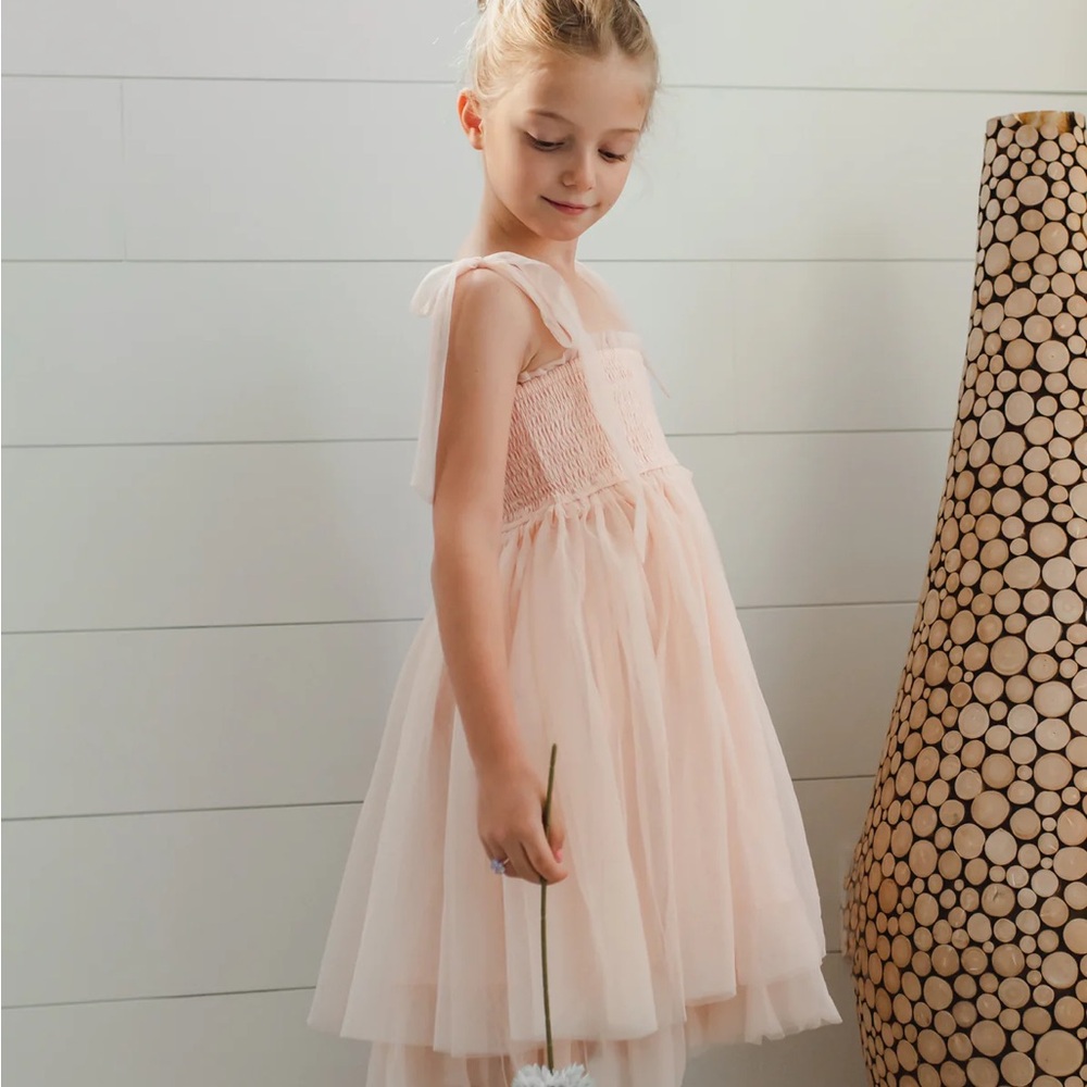 Indie Blue Girls Blush Pink Tulle Dress